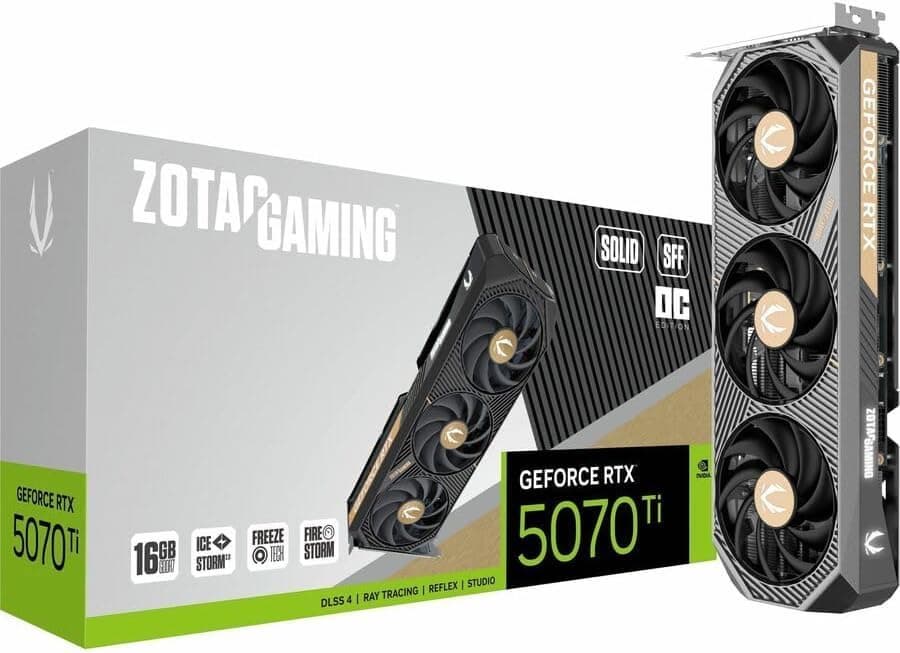 ZOTAC Gaming GeForce RTX 5070 Ti Solid OC 16GB GDDR7 256_bit 28Gbps Gaming Graphics Card