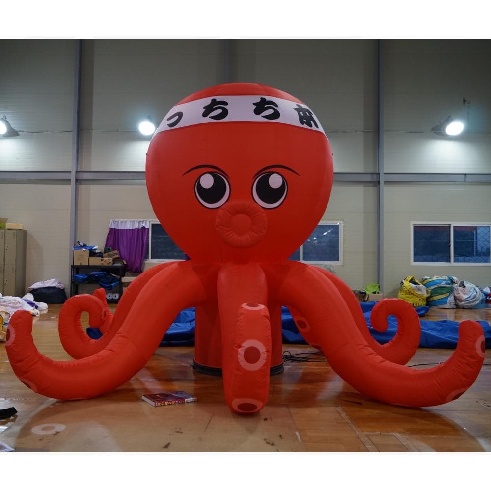 Red Octopus with a headband full of passion inflatable