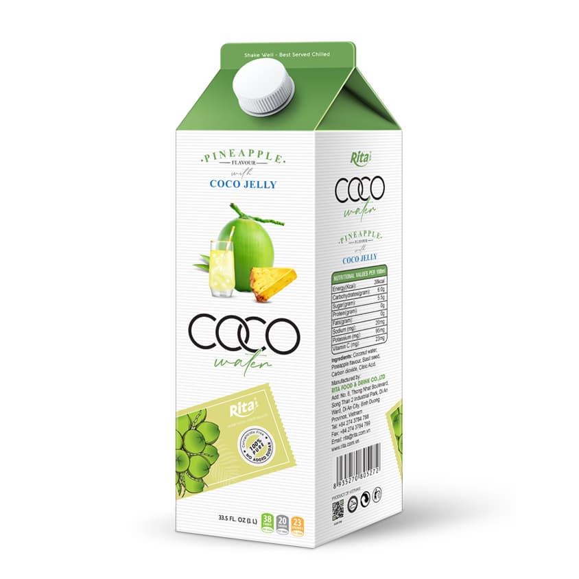 Coconut Water Basil Seed With Pineapple Flavour 1L