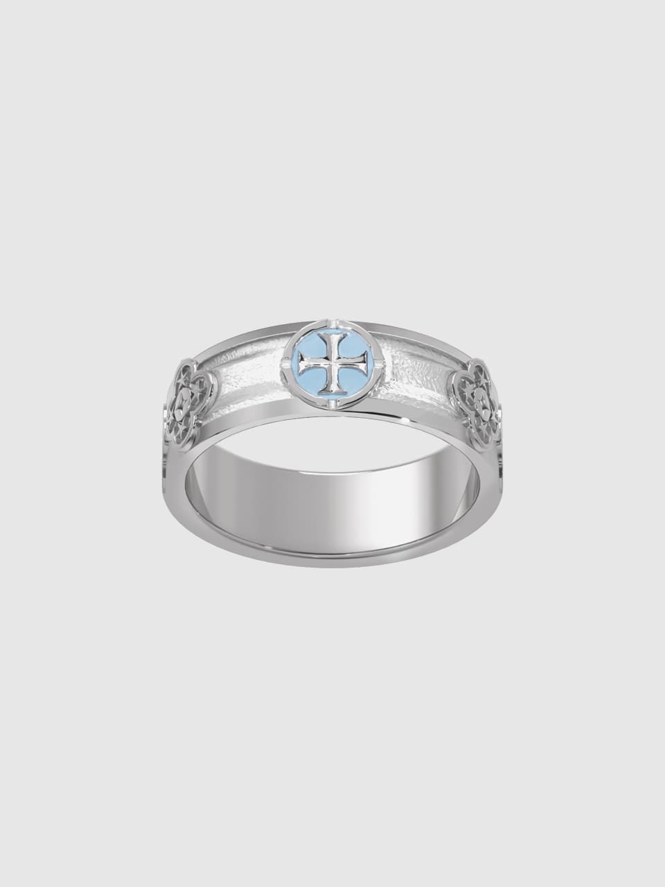 Cross Rosary Couple Ring Men