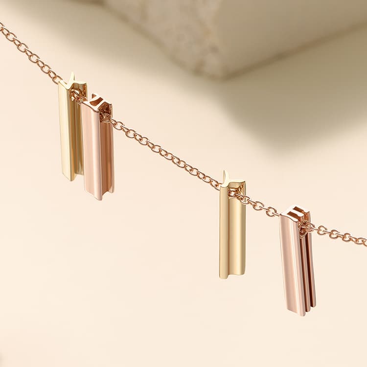 14K Gold Hangeul necklace_korean alphabets