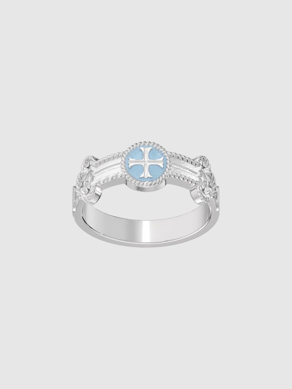 Cross Rosary Couple Ring Women