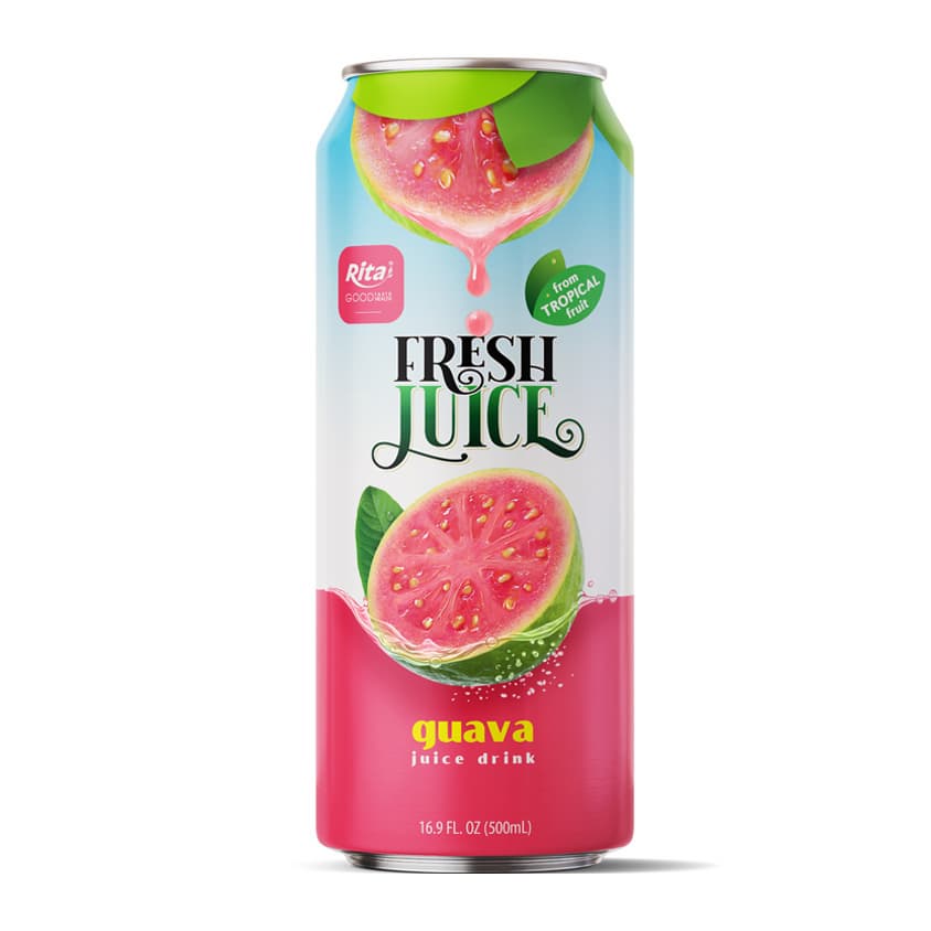 Supplier Fresh Guava Fruit Juice Drink 500ml Can