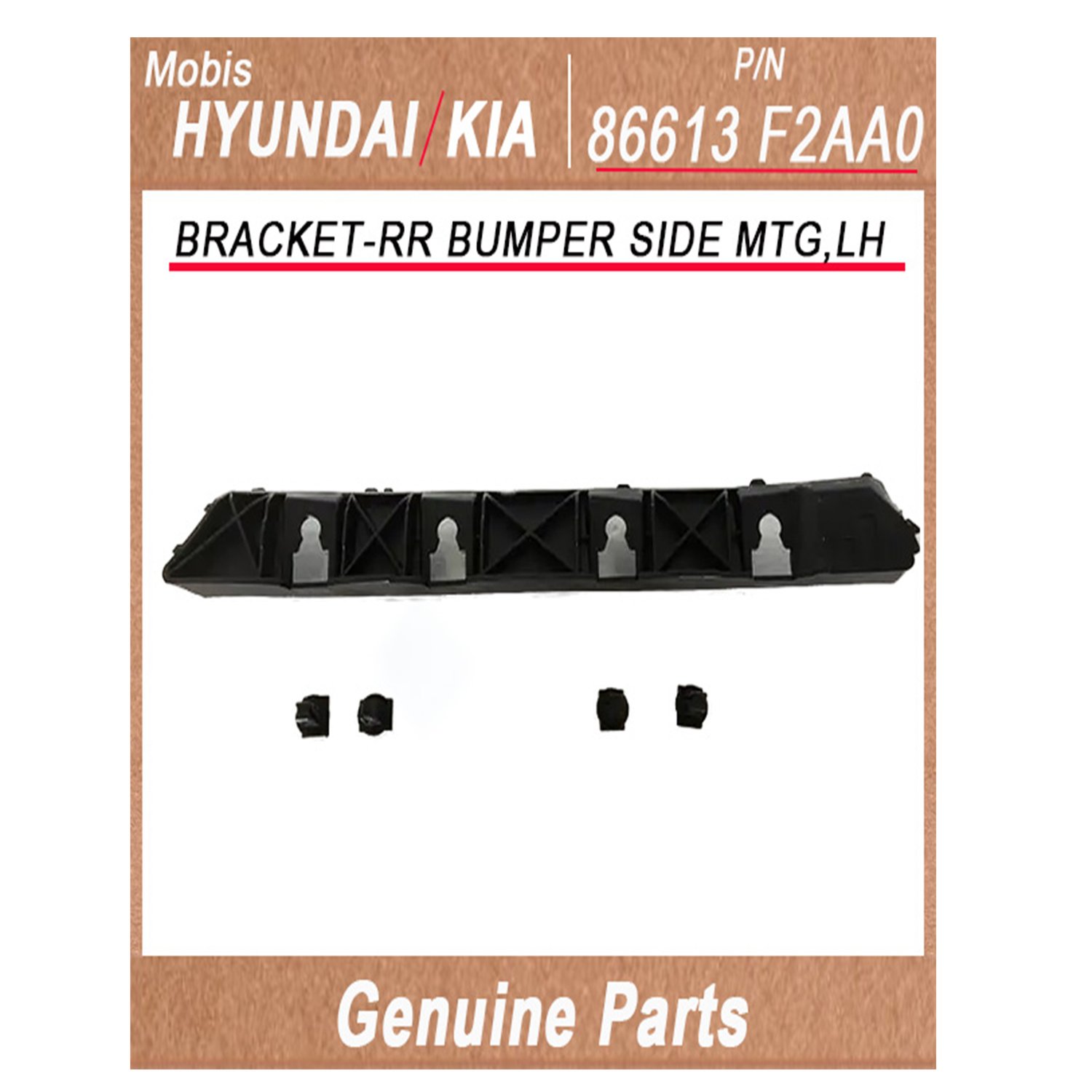 86613F2AA0 _ BRACKET_RR BUMPER SIDE MTG_LH _ Genuine Korean Automotive Spare Parts _ Hyundai Kia _Mo