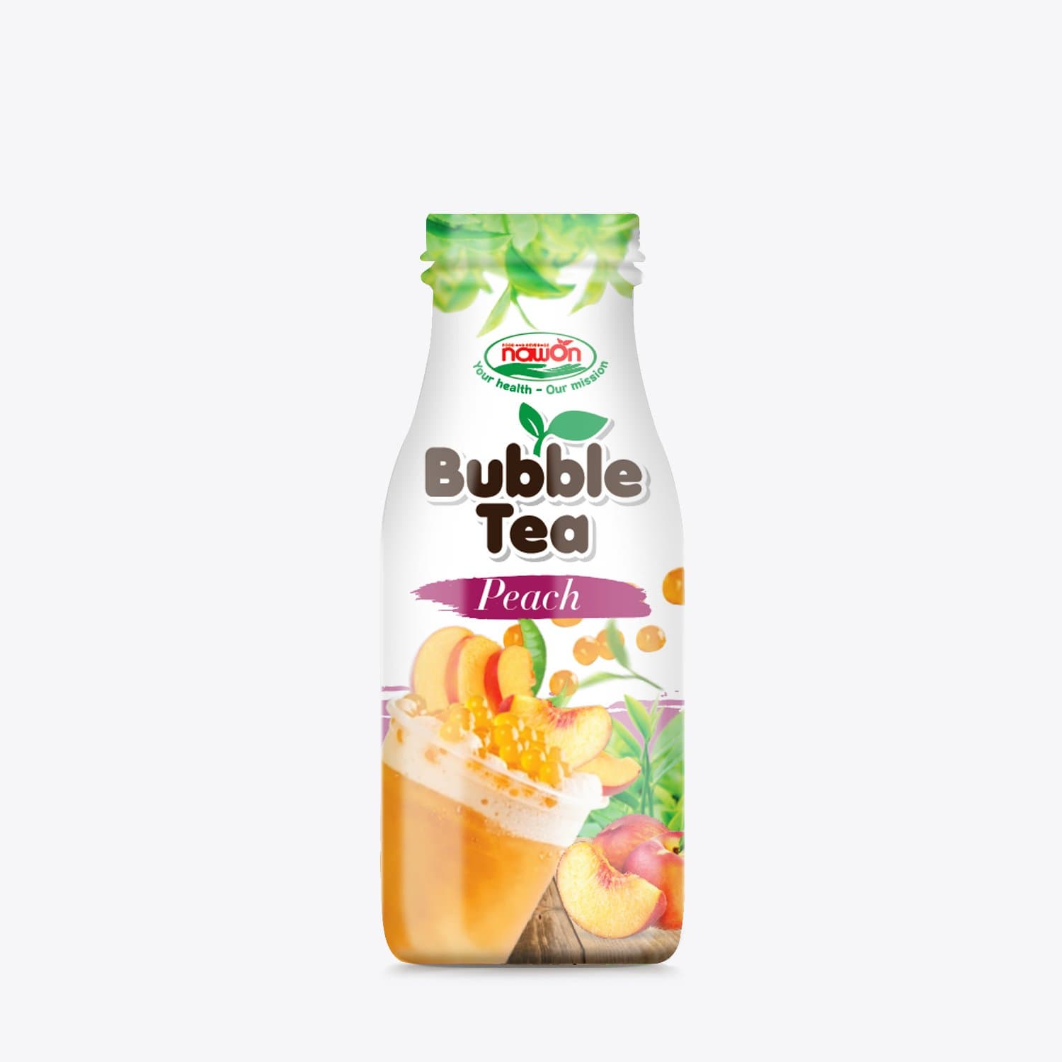 Peach Bubble Tea Drink  Glass Bottle_ 280Ml