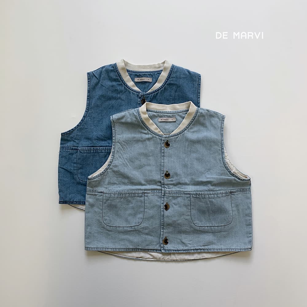 DE MARVI Kids Toddler Over fit Thin Denim Vests Boys Girls Spring Fashion Wholesale Korean