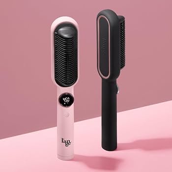 L_ange Hair Smooth_it Classic 2_in_1 Electric Digital Hot Comb Straightener Brush Fast Heating