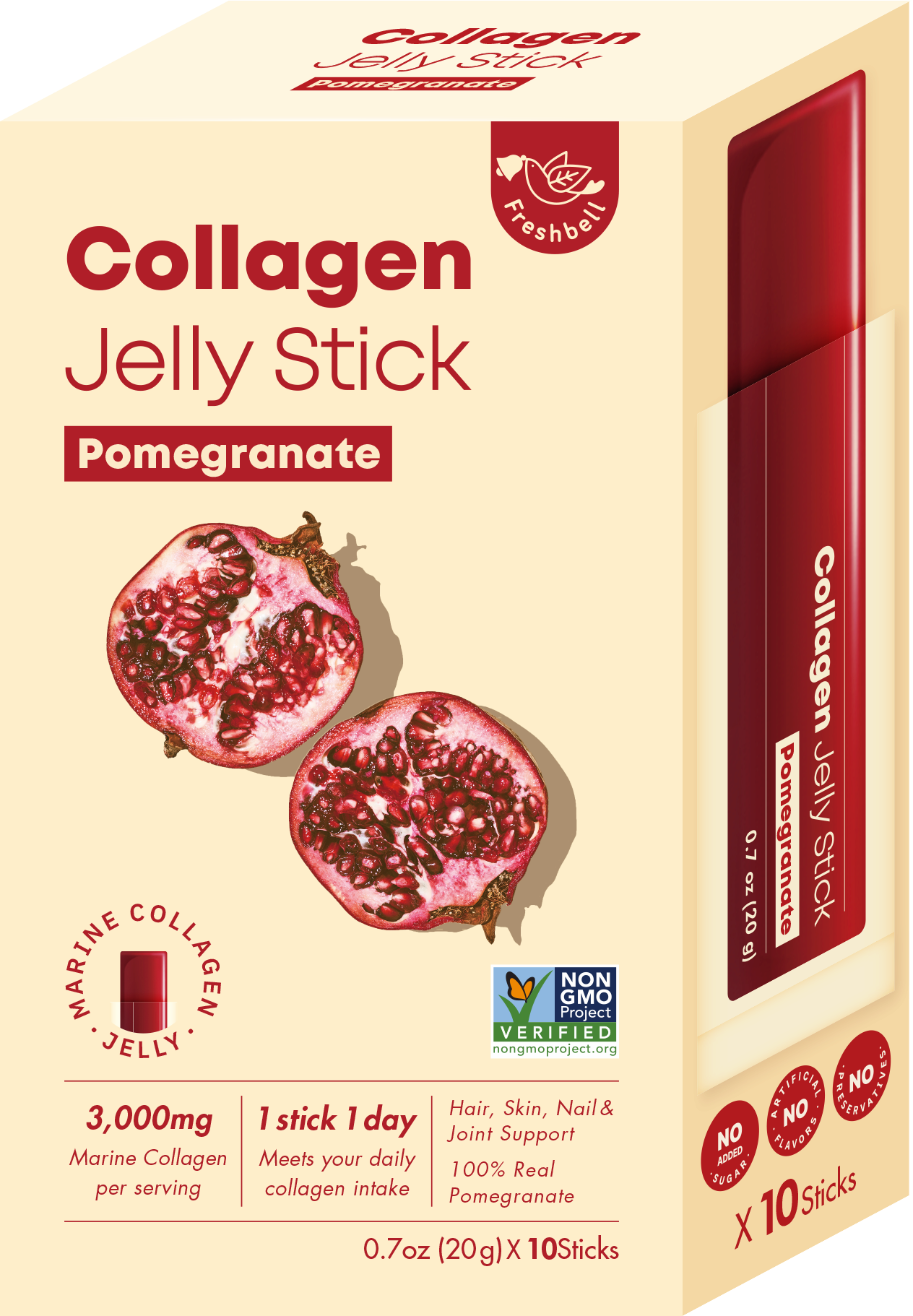 Collagen Jelly Stick Pomegranate 20g x 10 sticks