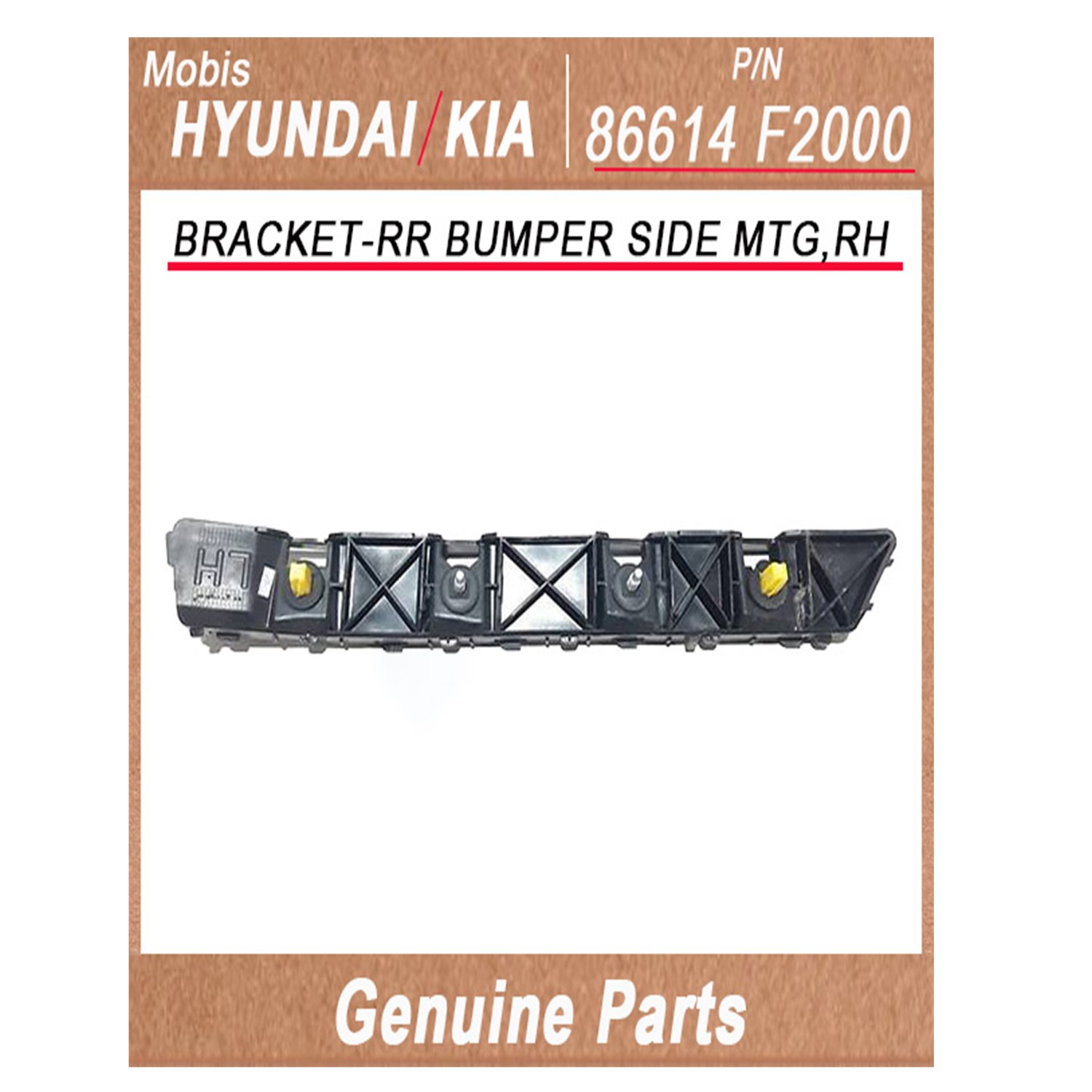 86614F2000 _ BRACKET_RR BUMPER SIDE MTG_RH _ Genuine Korean Automotive Spare Parts _ Hyundai Kia _Mo