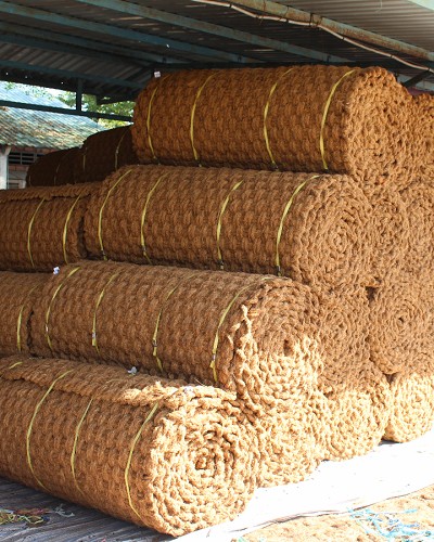 Coir fiber mat full size high quality for export from Vietnam factory_Coconut mat 10m roll full size