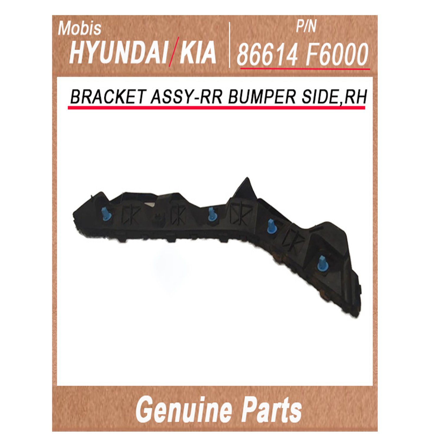 86614F6000 _ BRACKET ASSY_RR BUMPER SIDE_RH _ Genuine Korean Automotive Spare Parts _ Hyundai Kia _M
