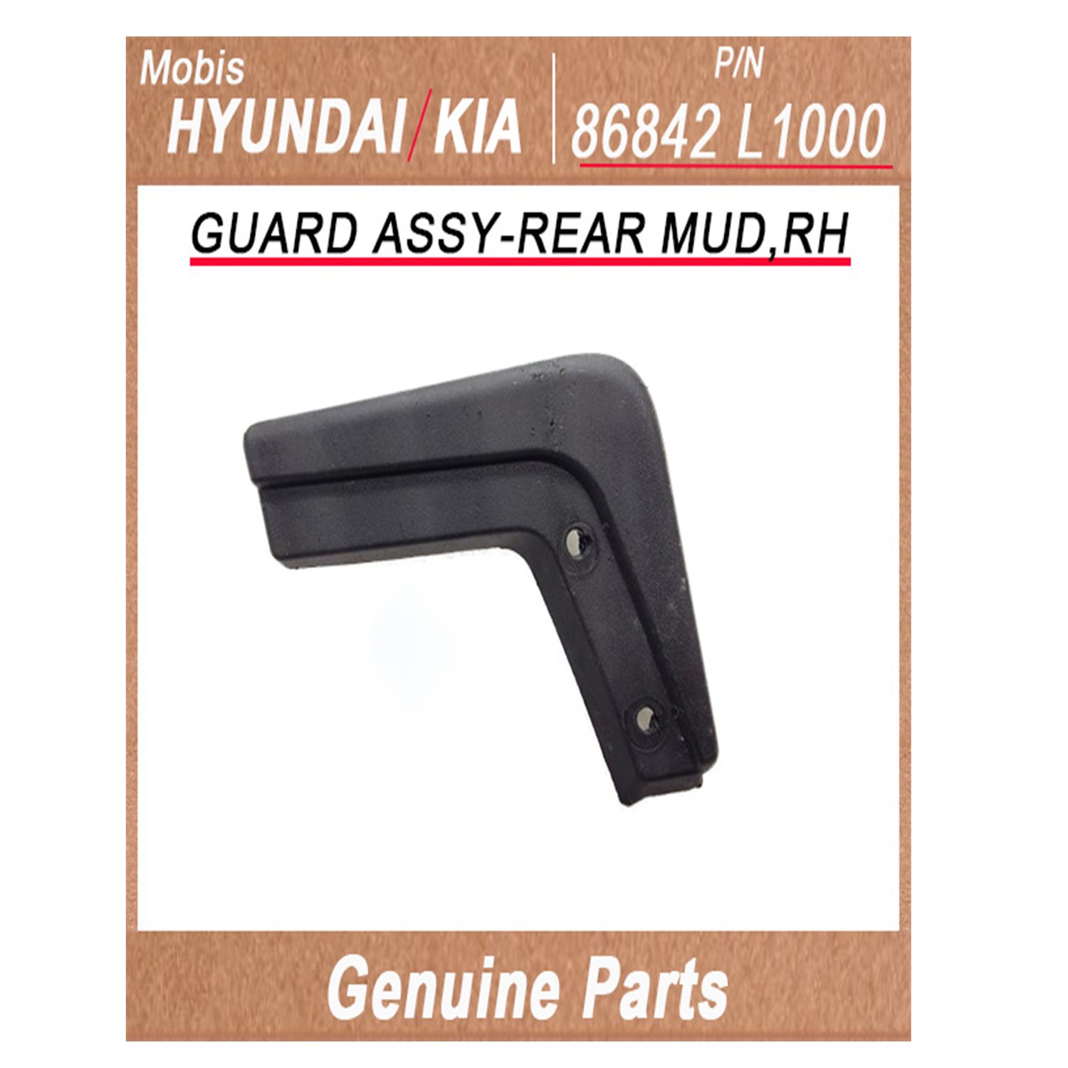 86842L1000 _ GUARD ASSY_REAR MUD_RH _ Genuine Korean Automotive Spare Parts _ Hyundai Kia _Mobis_