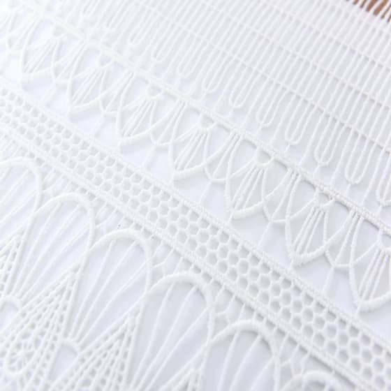 white cotton embroidery chemical lace embroidered fabric
