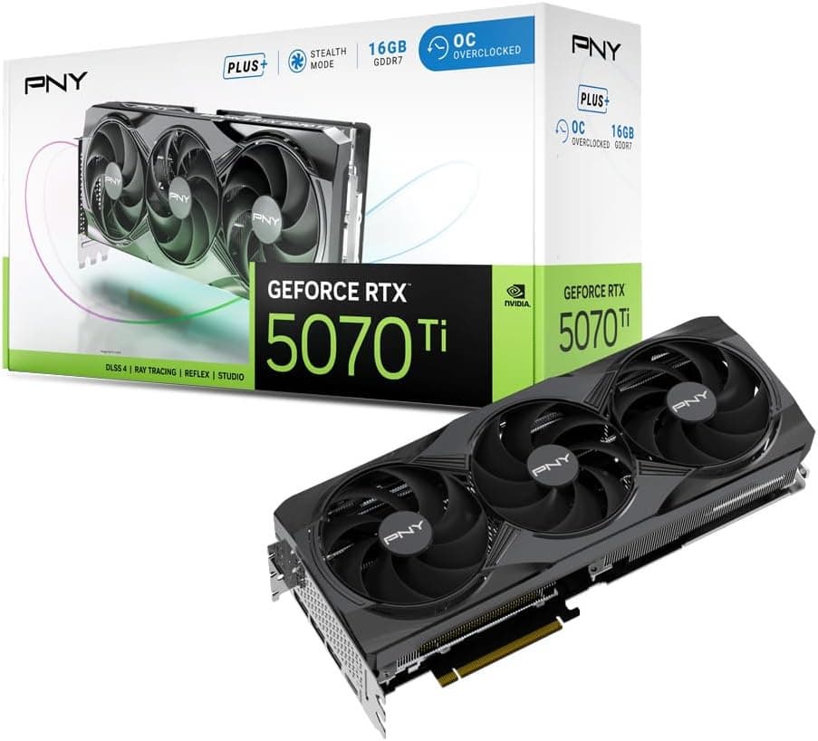 PNY NVIDIA GeForce RTX 5070 Ti OC Triple_Fan Plus Graphics Card