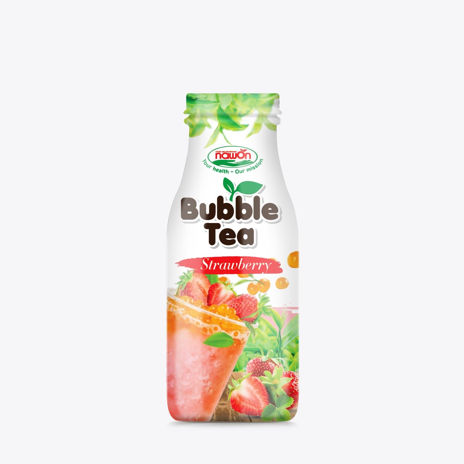 Strawberry Bubble Tea Drink  Glass Bottle_ 280Ml