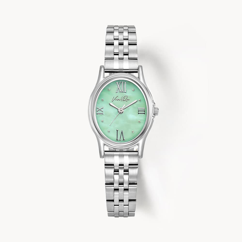 Gem_Silver_Jade Metal Watch