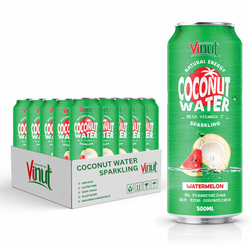 500ml Pure Original Taste Coconut Sparkling Water Canned Drink _ Free Sample _ Manufacture