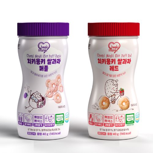 Cheeki Monki Rice Puff _Red_Purple_ _ baby snack_ baby food_ healthy snack_ rice puff
