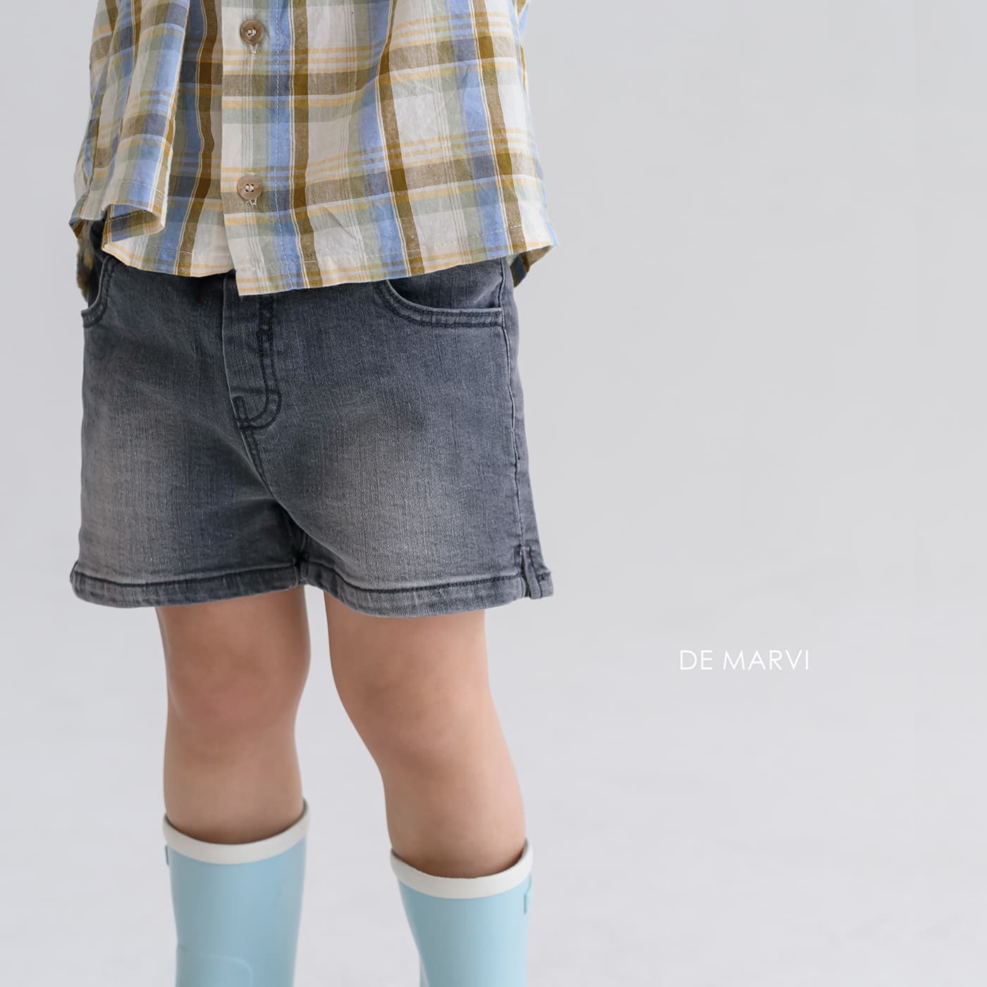 DE MARVI Toddler Kids Elastic Waist Pockets Denim Shorts