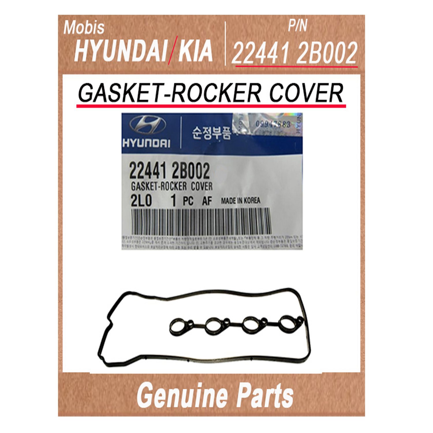 224412B002 _ GASKET_ROCKER COVER _ Genuine Korean Automotive Spare Parts _ Hyundai Kia _Mobis_