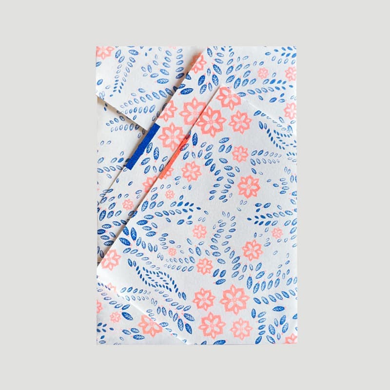 Hwajodo Blue _ Orange Wrapping Paper