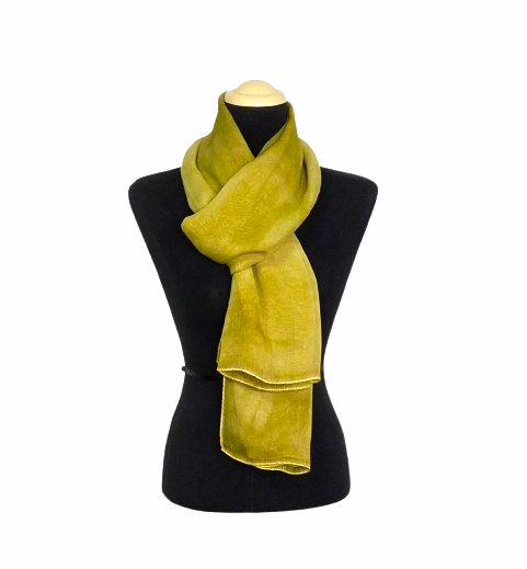 6mm chiffon  Tie _Dye  Yellow  Scarf
