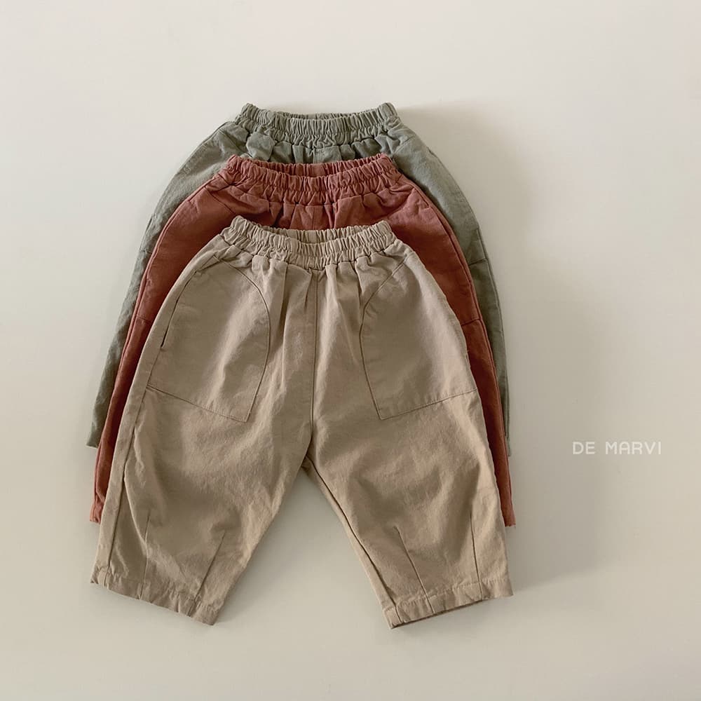 DE MARVI Kids Toddler Baggy fit Elastic waist Cotton Pants Girls Boys Clothes Korean Manufacturer