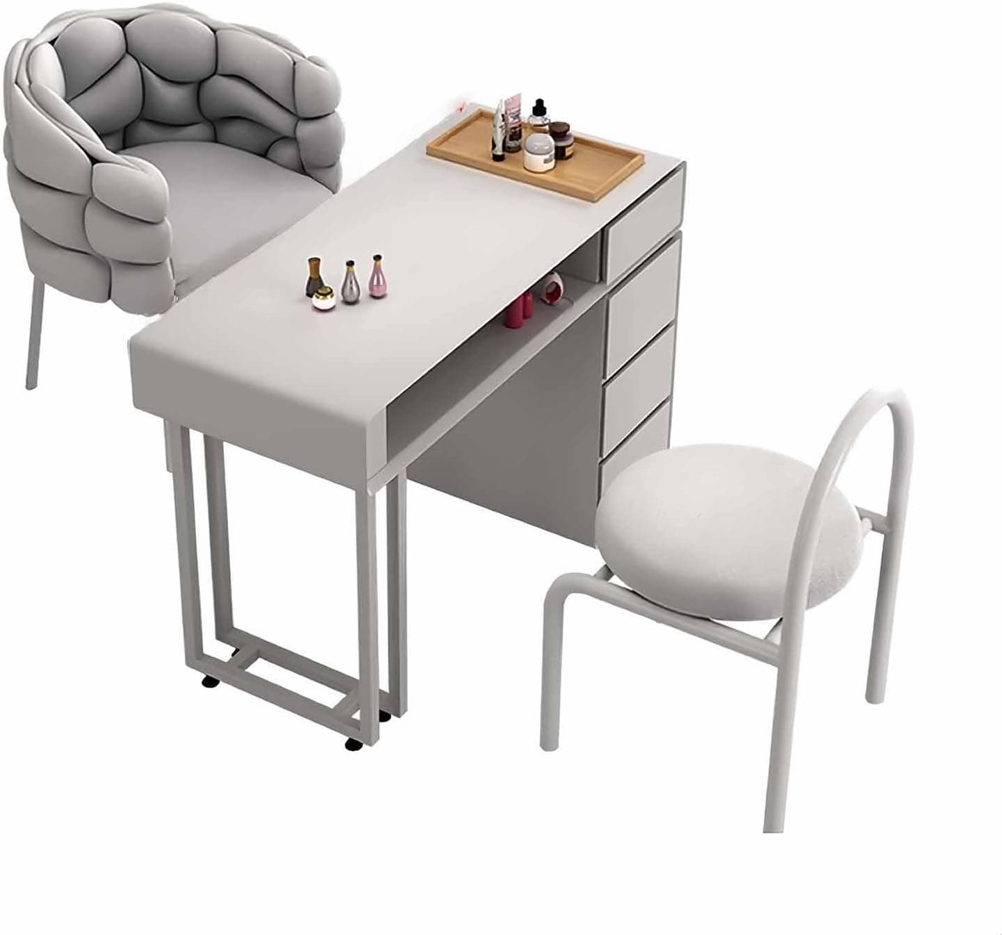 Marble Top Manicure Nail Salon Workstation Table Marble Beauty Furniture Dresser Technician