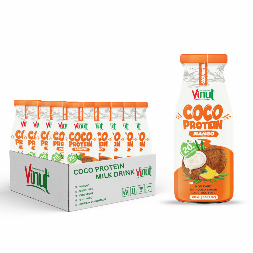 Marketing Support _ Healthy Mango Fruit 280ml Coconut Protein Milk Shake Drink _ Private Label_Whole