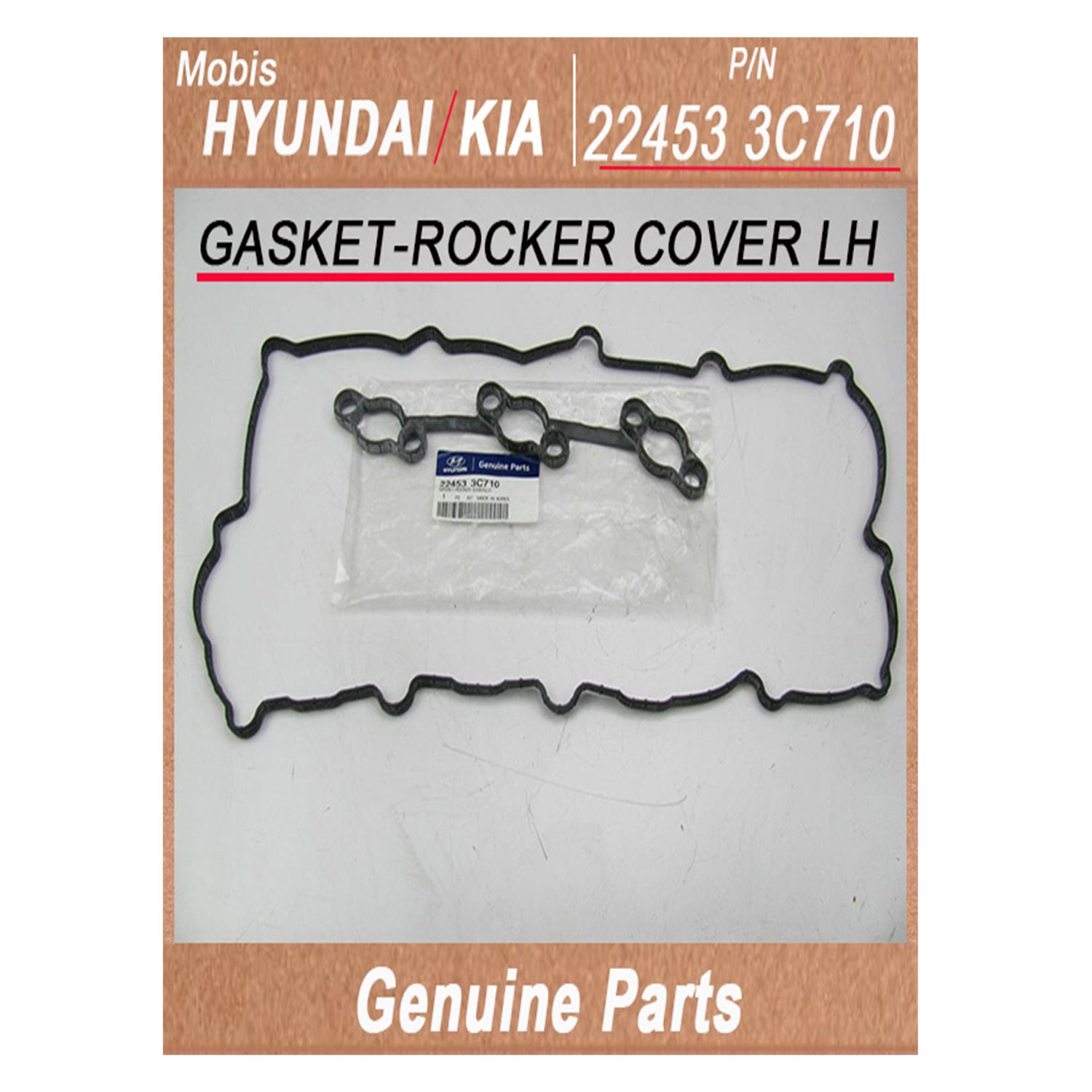 224533C710 _ GASKET_ROCKER COVER LH _ Genuine Korean Automotive Spare Parts _ Hyundai Kia _Mobis_