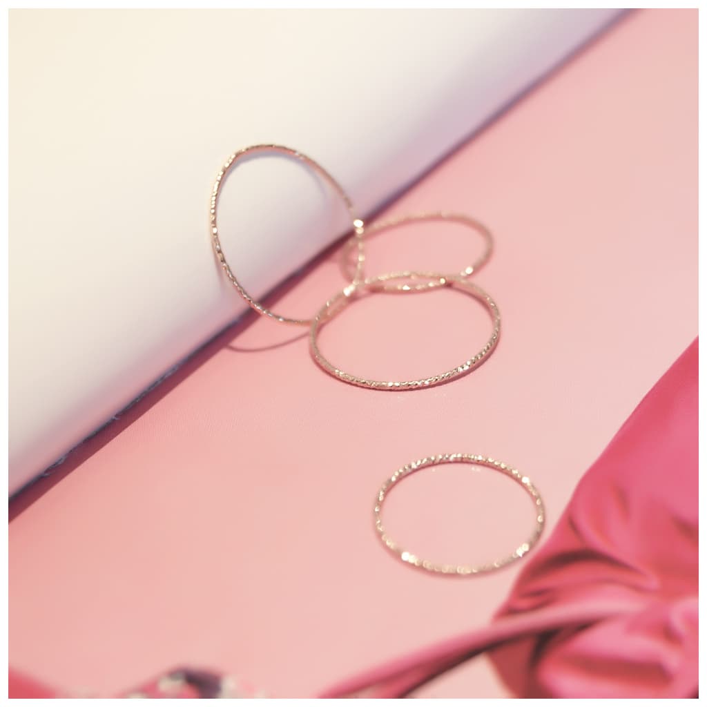 Glossy line thin Ring_Sliver925_ Rose Gold_real Gold plating