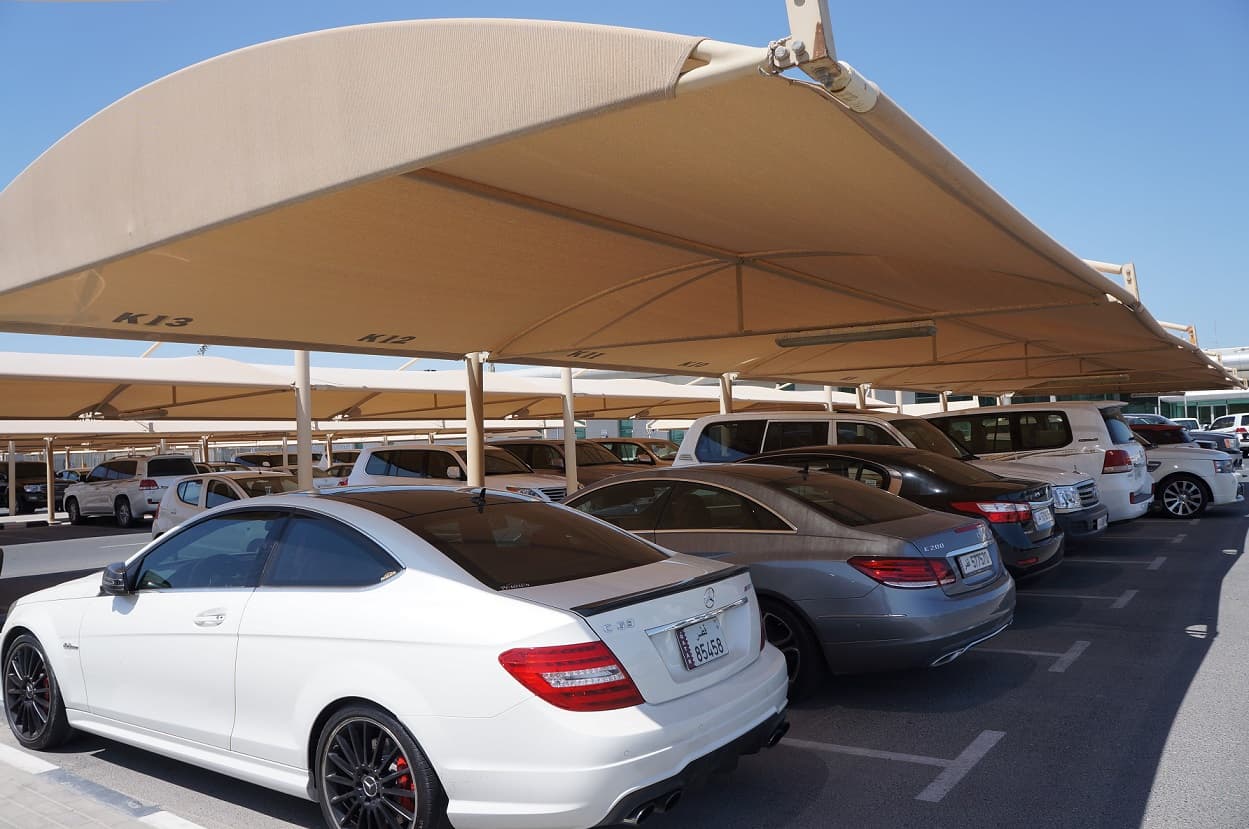 PE Knitted sun shade net using for car park structure