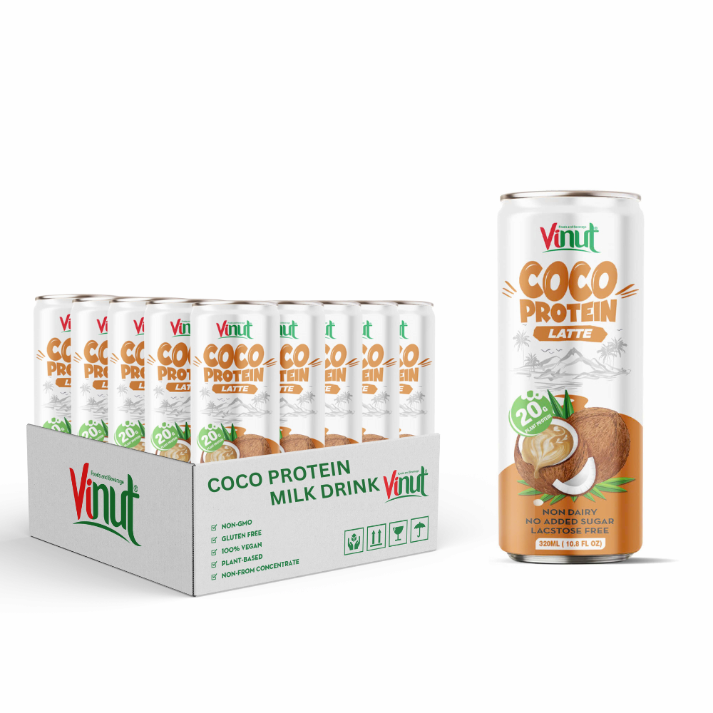 Healthy 330ml Coconut Protein Milk Shake Drink Latte Flavor _ Private Label_Wholesale Beverage