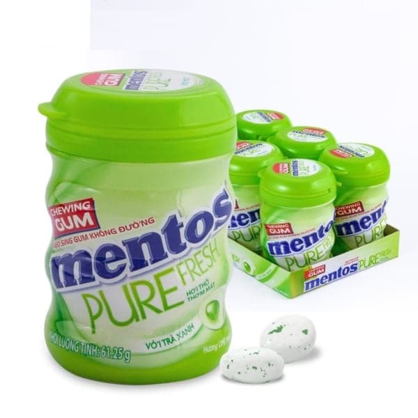 Mentos Chewing Gum Sugar Free Pure Fresh Lime Jar 61_25g