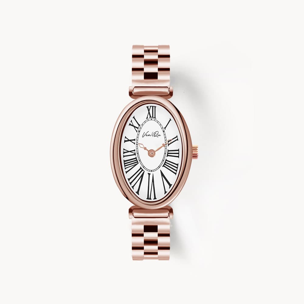 Dome_Rosegold_White Metal Watch