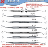Gracey Curette, Scaler, Explorer, probe, Filling Instruments, mirror handle