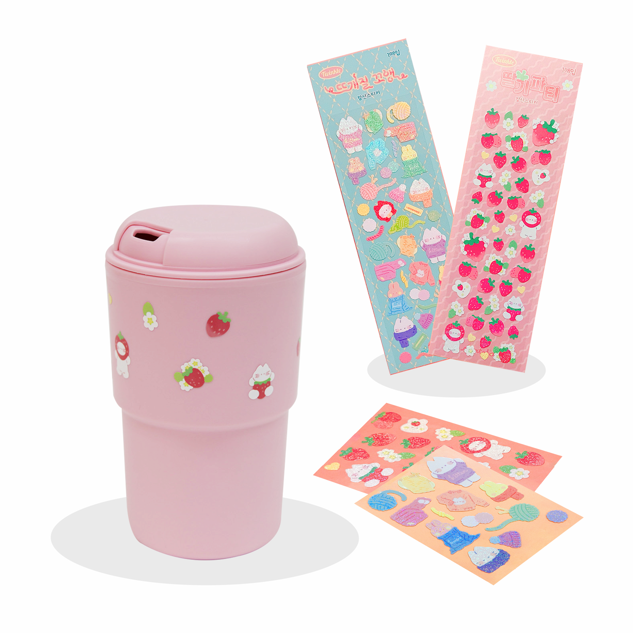 New_arrival Reusable Tumbler with DIY stickers KIT K_style Stickers Gift for girls made in Korea