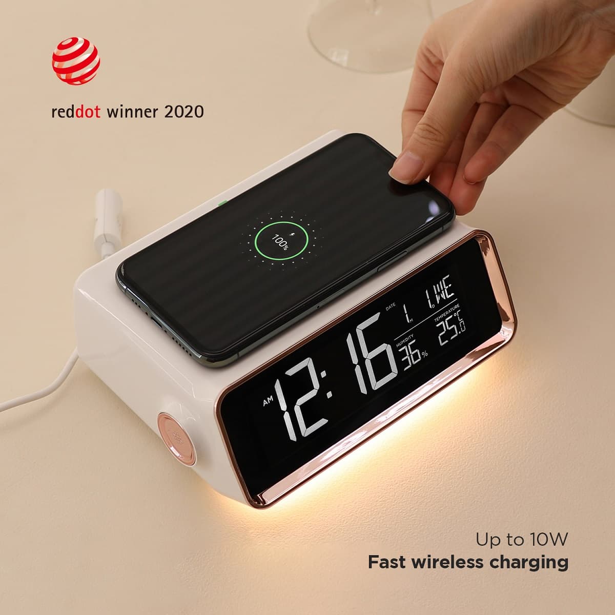 mooas Smart Wireless Charging Nightlight Clock MC_W6_ smart alarm clock