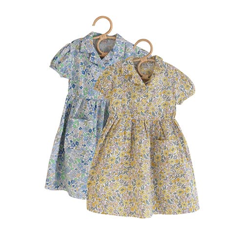 DE MARVI Kids Toddler Flower Short Sleeve Dress Girls Wear