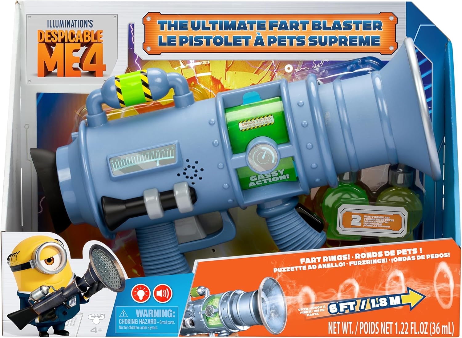 Minions Despicable Me 4 _ The Ultimate Fart Blaster  Blasts Out Real Fart Rings of Fog  Plays 15 D