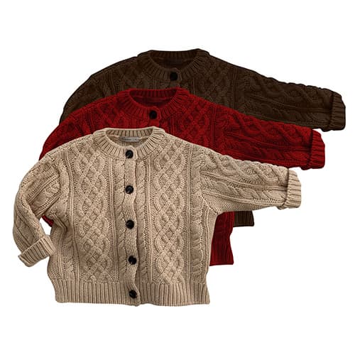 DE MARVI Kids Toddler Button Close Knitted Cardigan Sweater