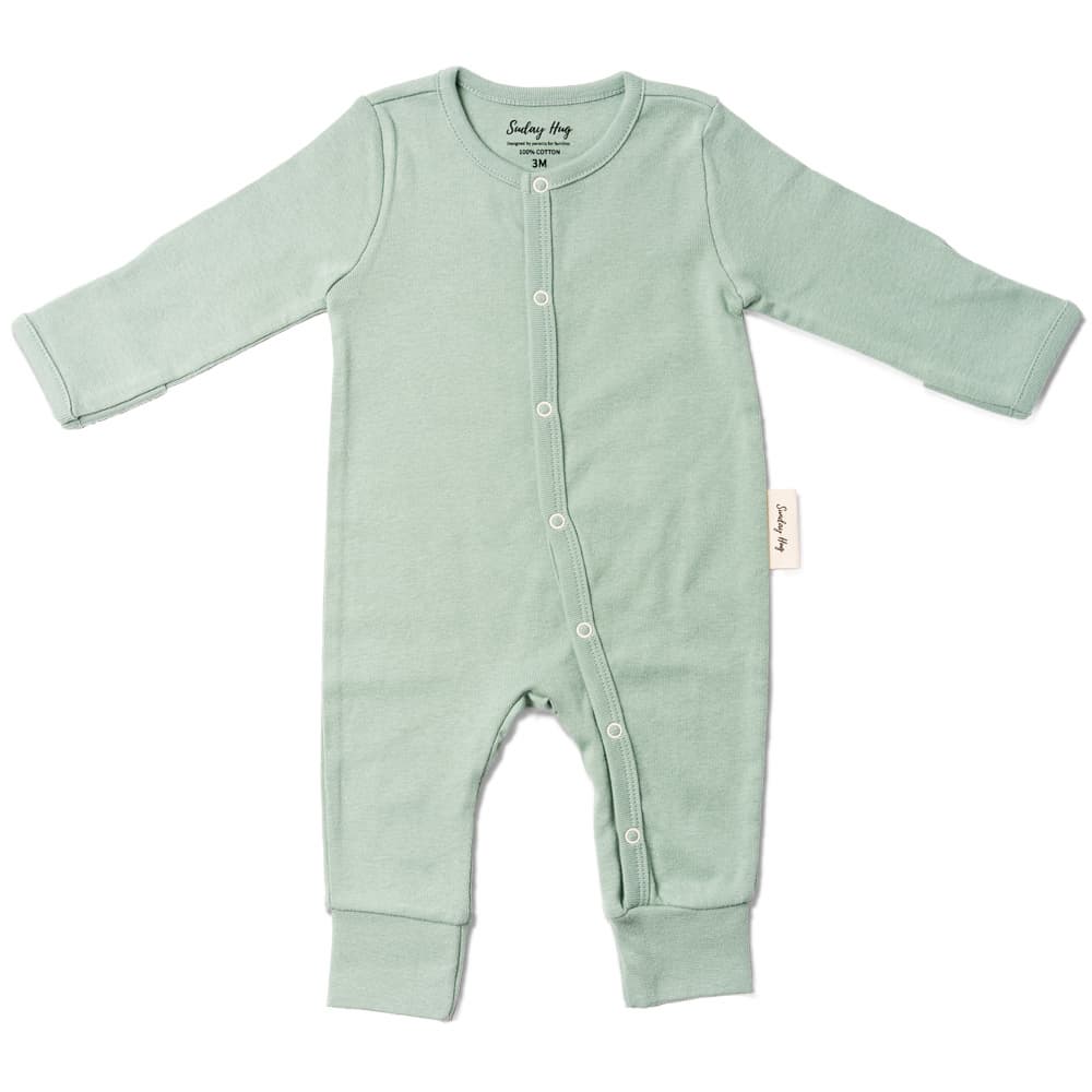 Sunday Hug Baby Romper Long Sleeve 100_ Korean Cotton with built_in mittens