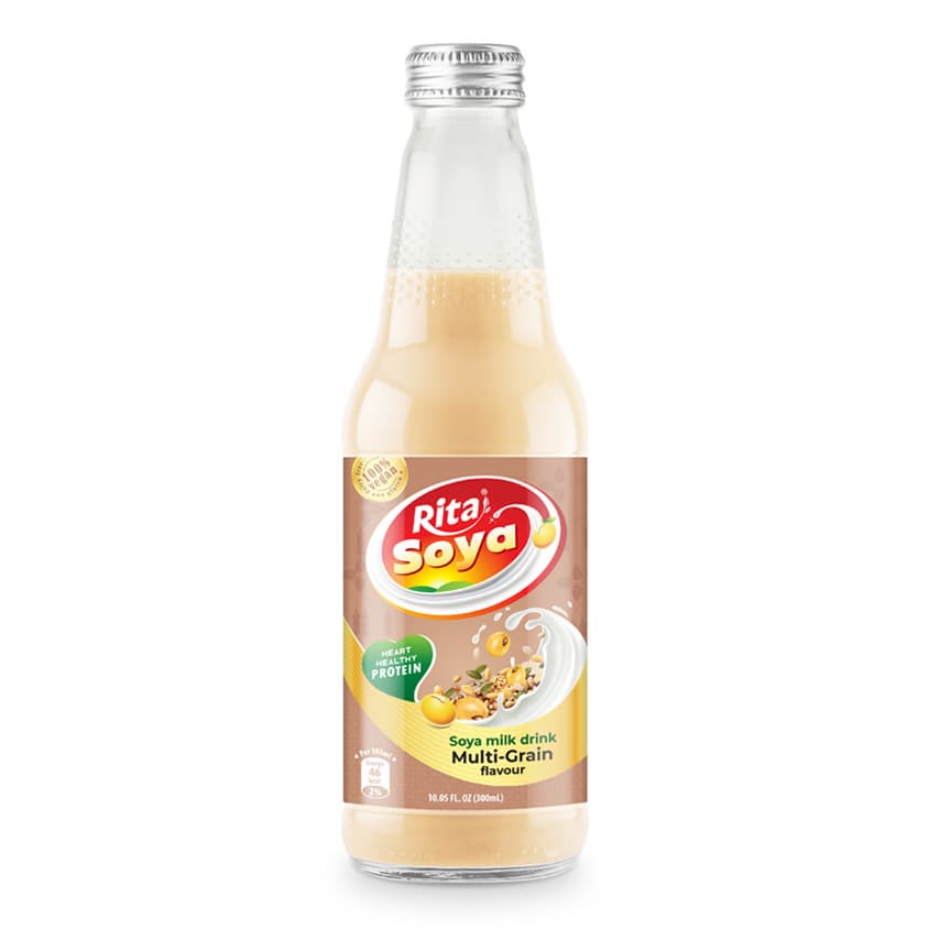 10_05 Fl Oz Glass Bottle Soya Milk Drink Multi Grain