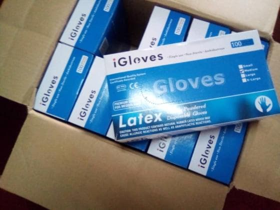 Disposable Blue Long Nitrile Examination Gloves_ latex glove