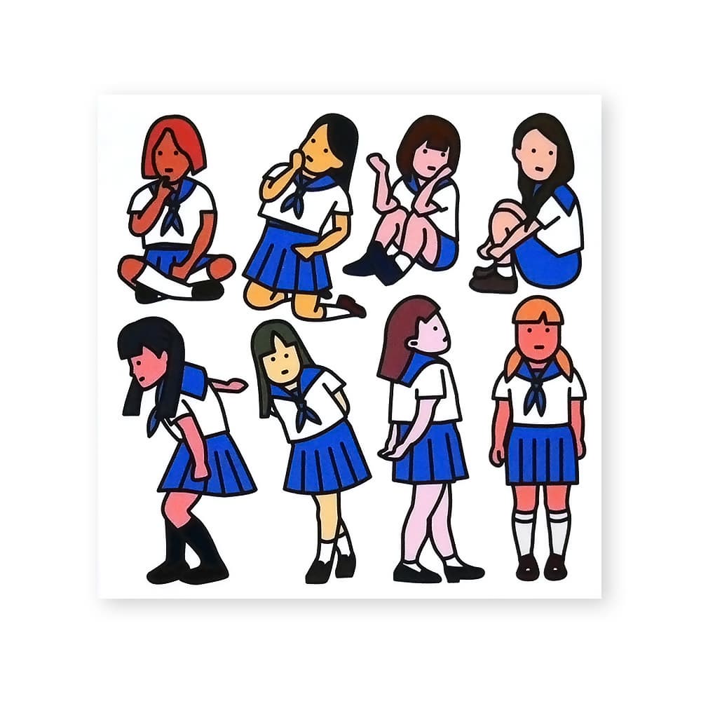 School uniform stickers _ girls _self cutting stickers_