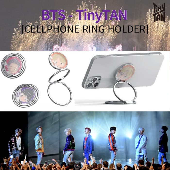 Korea K_POP BTS 2022 Tiny Tan Official License Product Cell Phone Ring Holder _ Stickers 2pcs