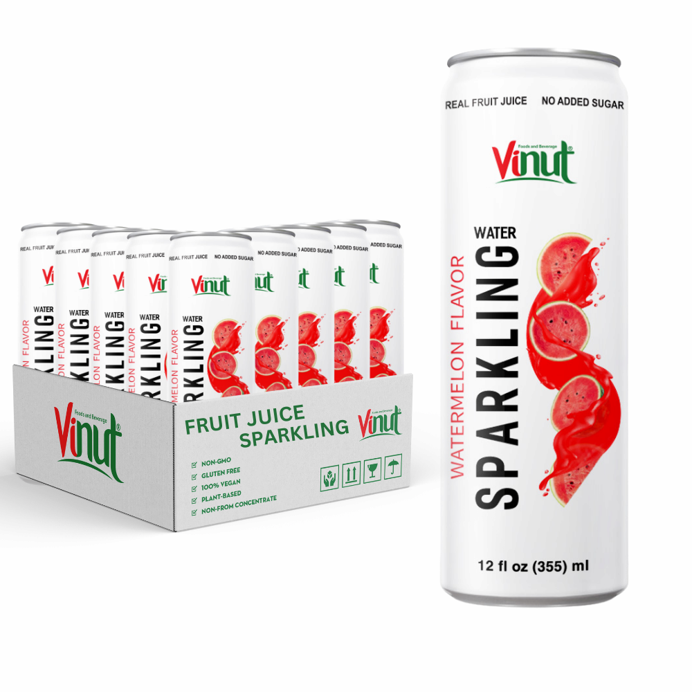 Free Sample _ 355ml Watermelon Fruit Juice Sparkling Water _ Private Label_Wholesale Beverage