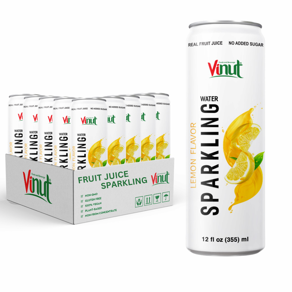 Free Sample _ 355ml Lemon Fruit Juice Sparkling Water Canned_Bottle Drink _ Marketing Support