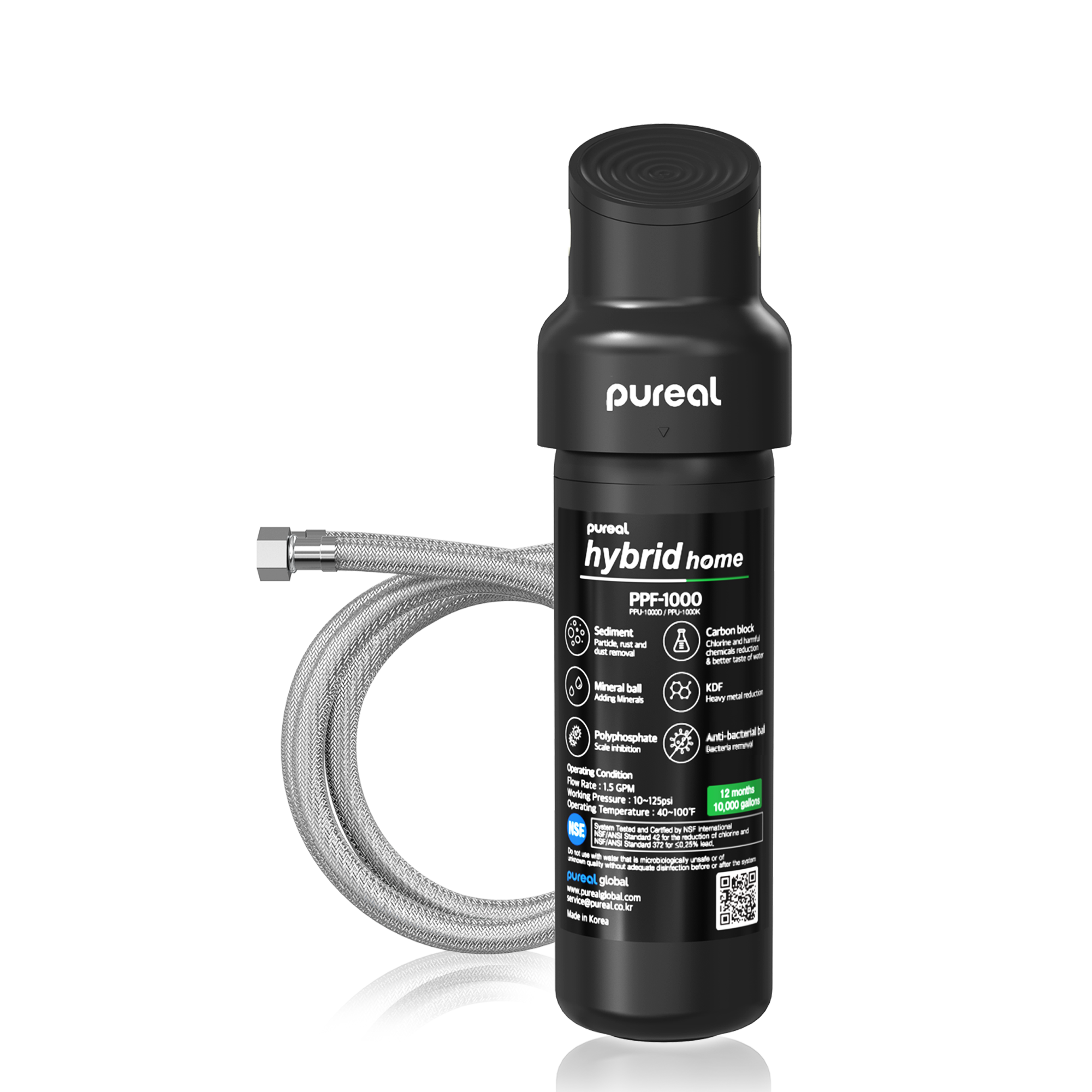 Pureal hybrid home 10inch Under Sink System with braided hose _PPU_1000K_