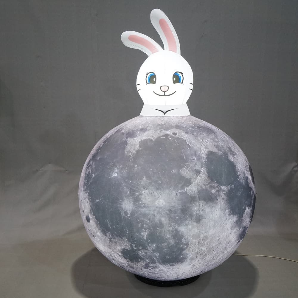 A rabbit living on the moon in space travel